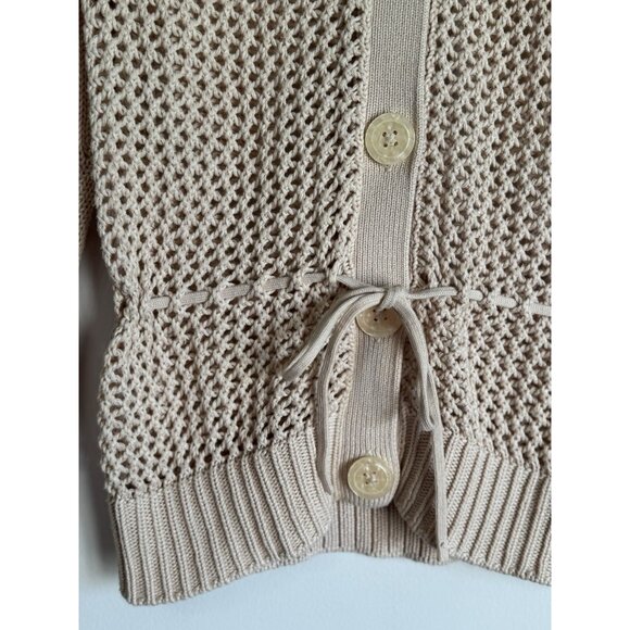 GAP Y2K Open Knit Cardigan Sweater Button Front Tie Waist
Cotton Beige Medium - Picture 4 of 10